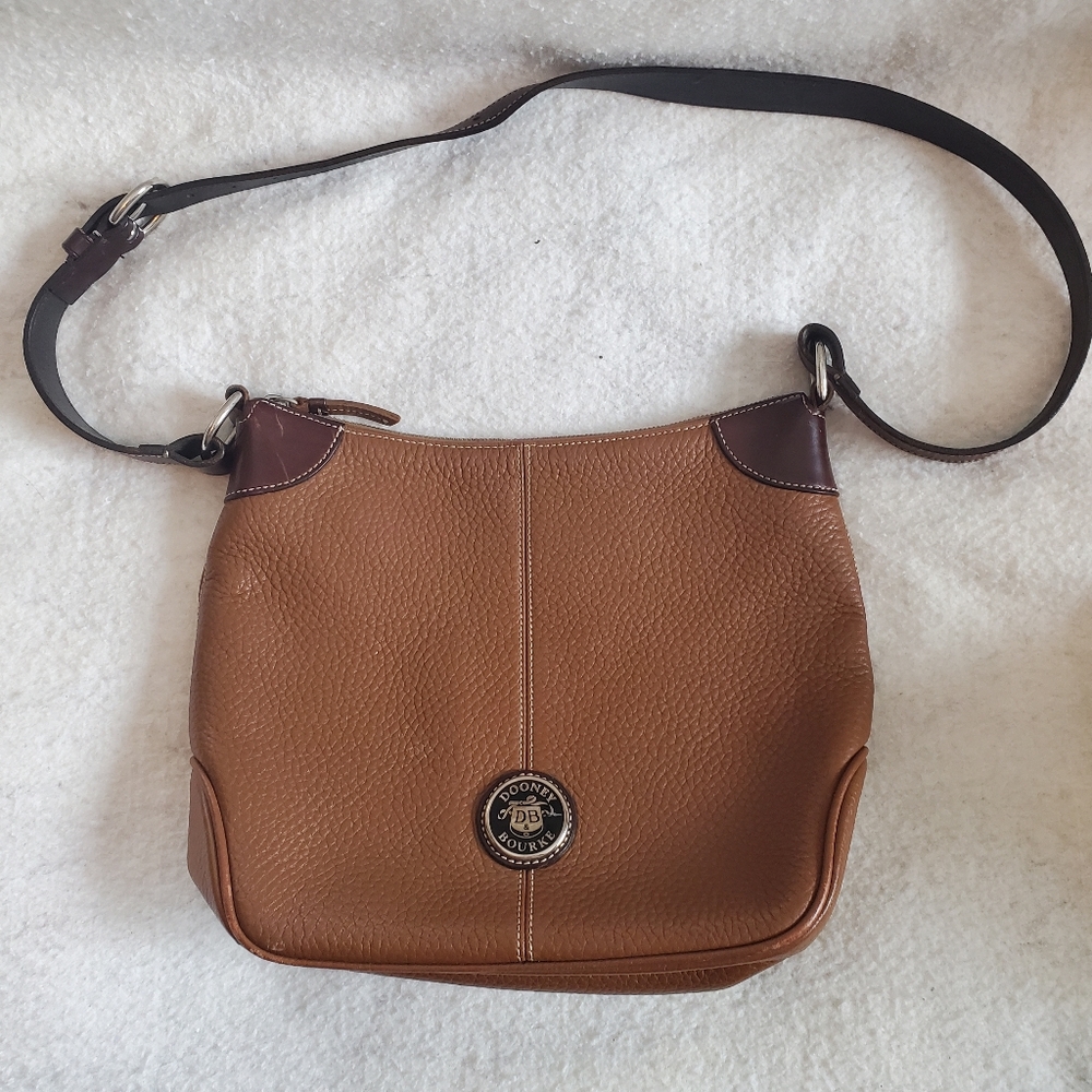 Dooney and Bourke All Weather Leather  2 Brown Pebble Shoulder Tote Bag